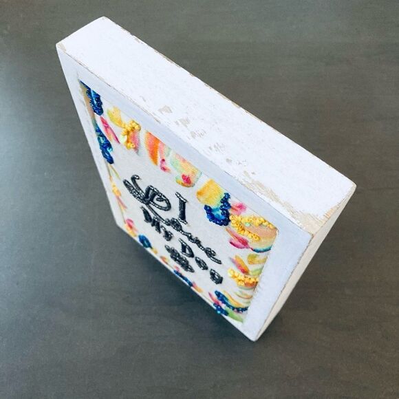 Rainbow Beaded Love My Dog Decor Sign - Picture 3 of 4